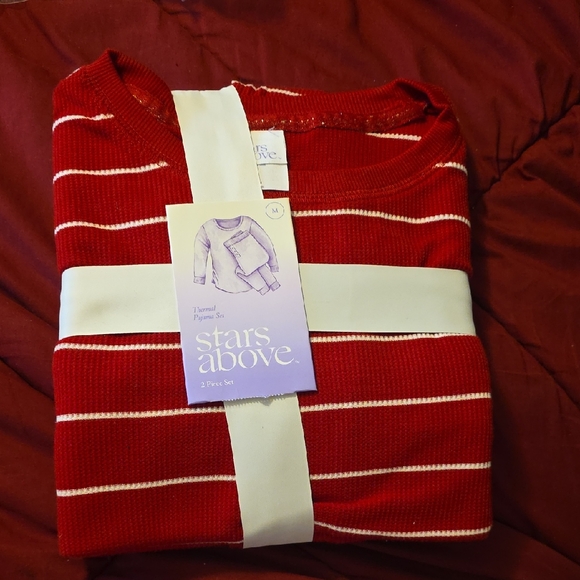 stars above Other - Stars Above Red Striped Pajama Set